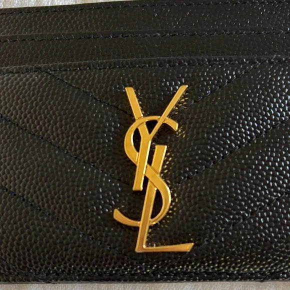 Yves Saint Laurent Black and Gold Card Holder - Picture 6 of 9